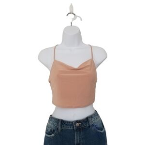 NWOT Mocking Jay Cowl Neck Cross-Back Crop Top Size Small.